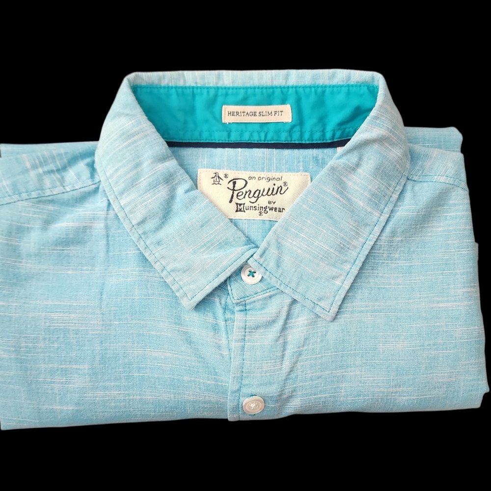 Original Penguin Light Blue Button-Down Casual Shirt